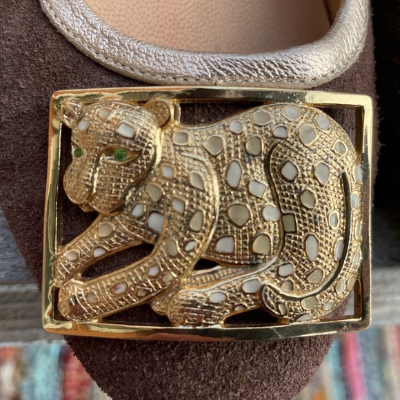 Lilly Pulitzer Suede Leopard Medallion Flats - Picture 2 of 7